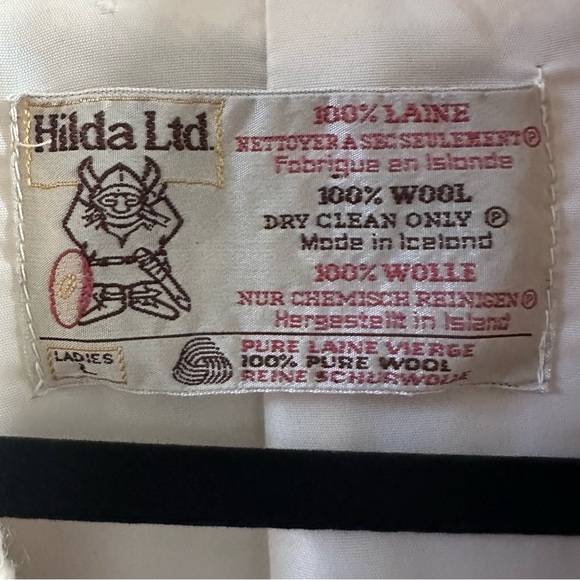 Vintage Hilda Ltd Icelandic Wool Sweater Coat, 100% Pure Wool, Nordic Cardigan - Picture 8 of 11